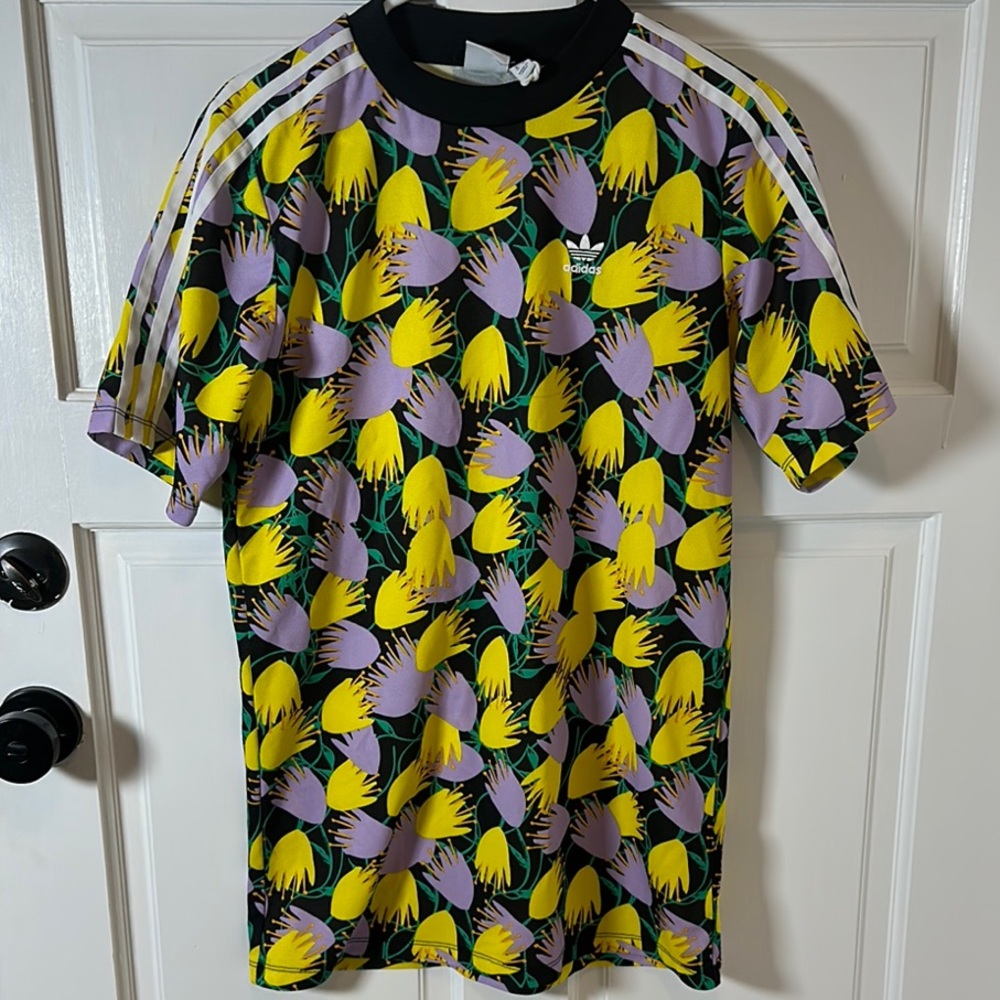 Adidas Graphic dress with Yellow and Purple Print